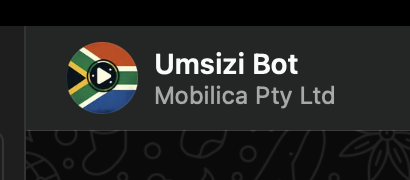 WhatsApp profile preview for Umsizi Bot by Mobilica Pty Ltd